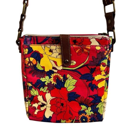 Sakroots Artists Circle Flower Power Coated Crossbody Purse Adjustable Strap - Picture 5 of 10